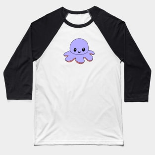 Purple Happy Octopus Baseball T-Shirt